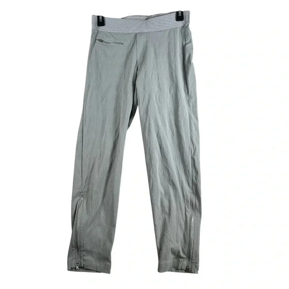 Athleta Mod Trekkie Crop Woven Pull On Pants Gray Casual Walking Travel Fit Sz 2 - Picture 2 of 11